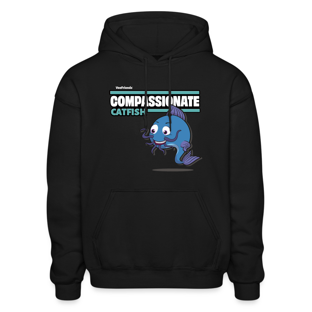 
            
                Load image into Gallery viewer, Compassionate Catfish Character Comfort Adult Hoodie - black
            
        