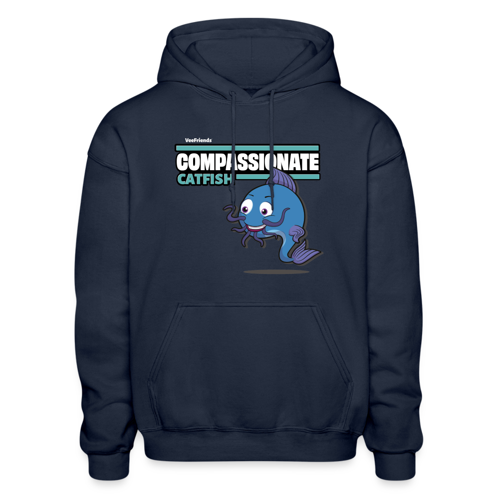 Compassionate Catfish Character Comfort Adult Hoodie - navy