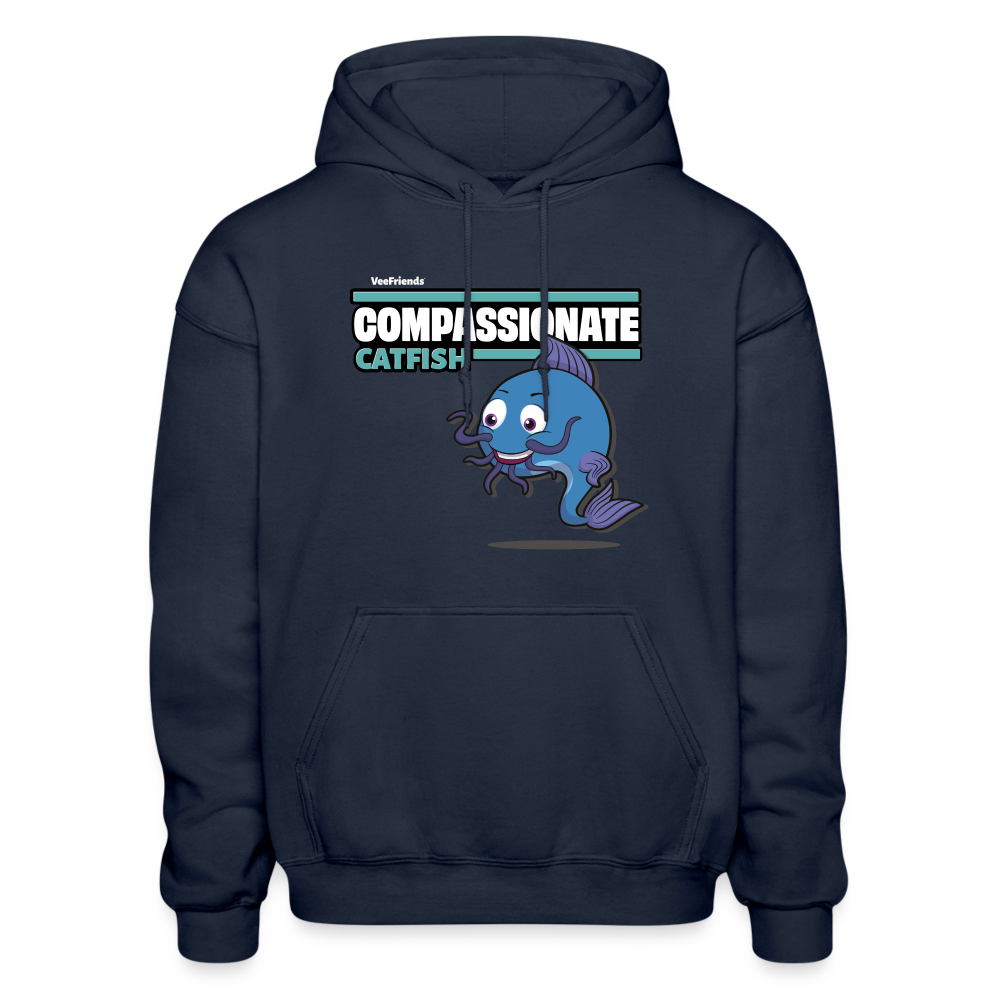 
            
                Load image into Gallery viewer, Compassionate Catfish Character Comfort Adult Hoodie - navy
            
        