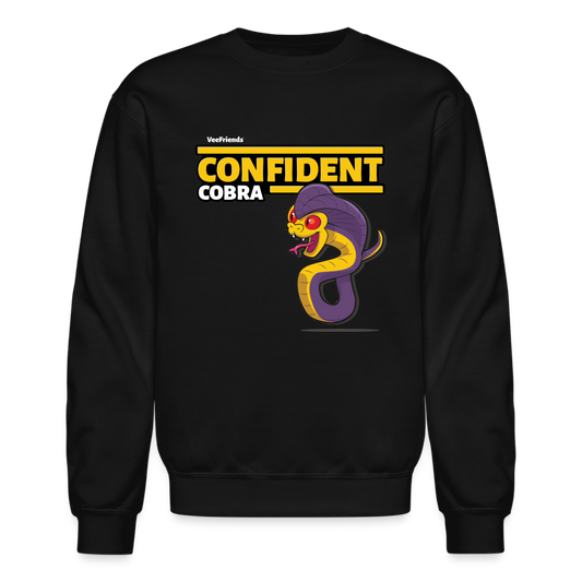 Confident Cobra Character Comfort Adult Crewneck Sweatshirt - black