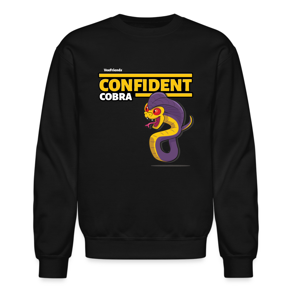 Confident Cobra Character Comfort Adult Crewneck Sweatshirt - black