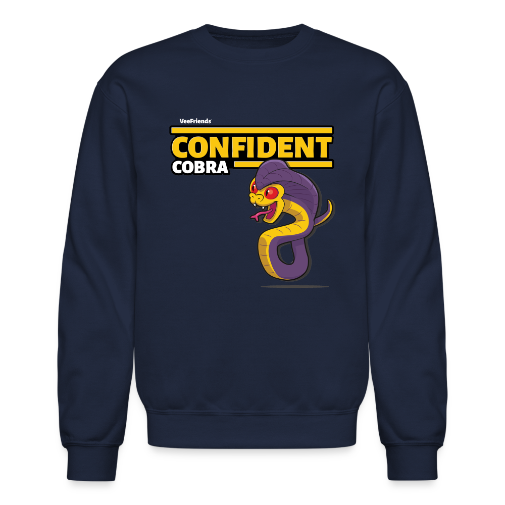 Confident Cobra Character Comfort Adult Crewneck Sweatshirt - navy