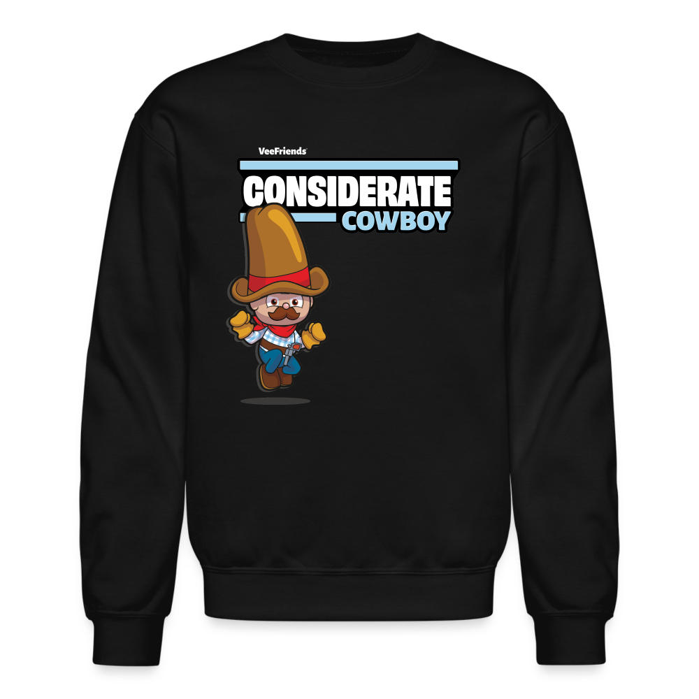 Considerate Cowboy Character Comfort Adult Crewneck Sweatshirt - black
