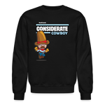 Considerate Cowboy Character Comfort Adult Crewneck Sweatshirt - black