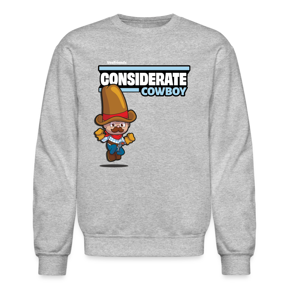 Considerate Cowboy Character Comfort Adult Crewneck Sweatshirt - heather gray