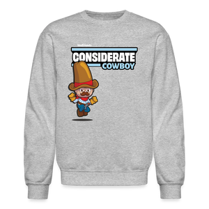 Considerate Cowboy Character Comfort Adult Crewneck Sweatshirt - heather gray