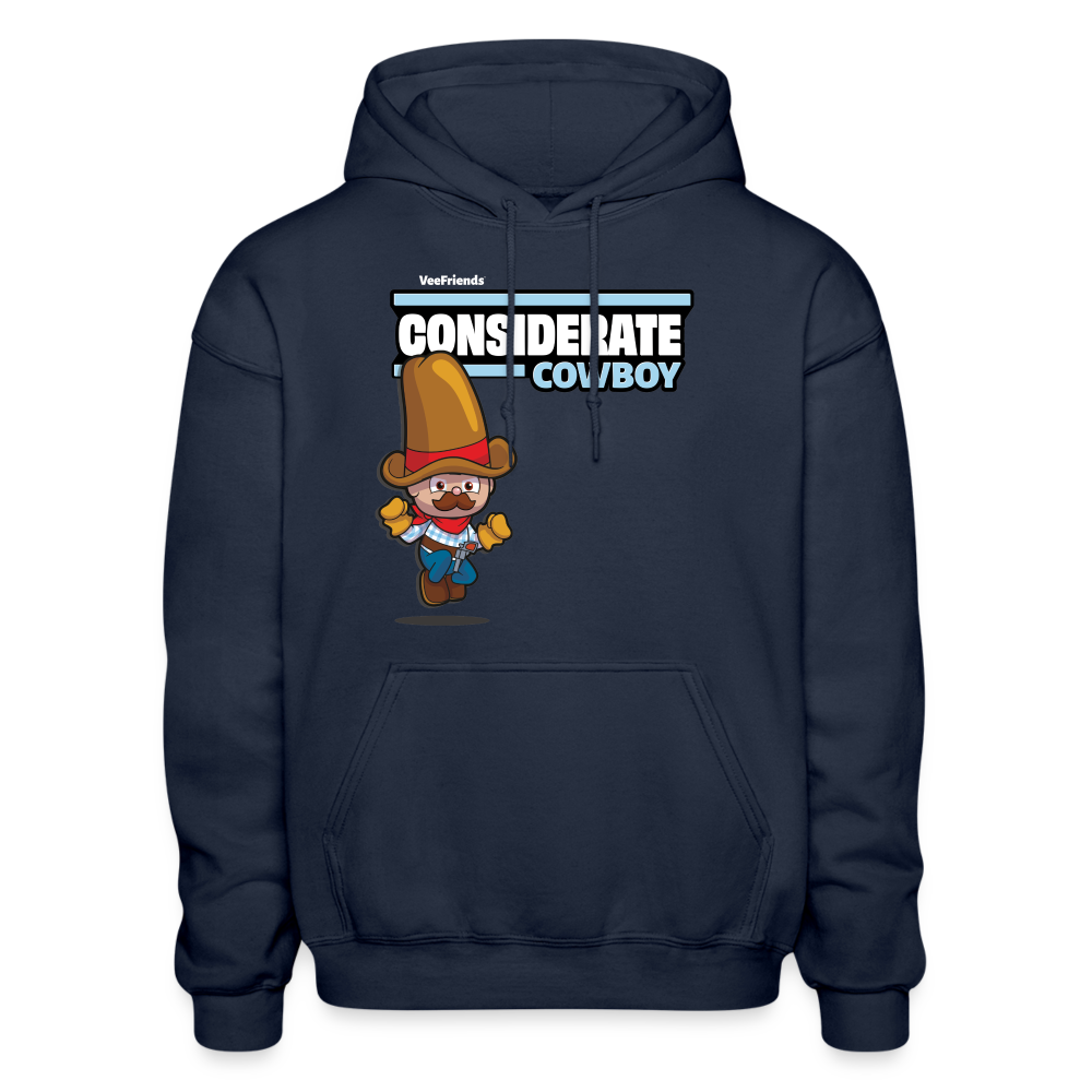 Considerate Cowboy Character Comfort Adult Hoodie - navy