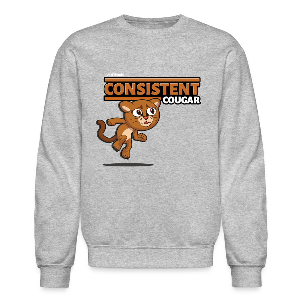 Consistent Cougar Character Comfort Adult Crewneck Sweatshirt - heather gray