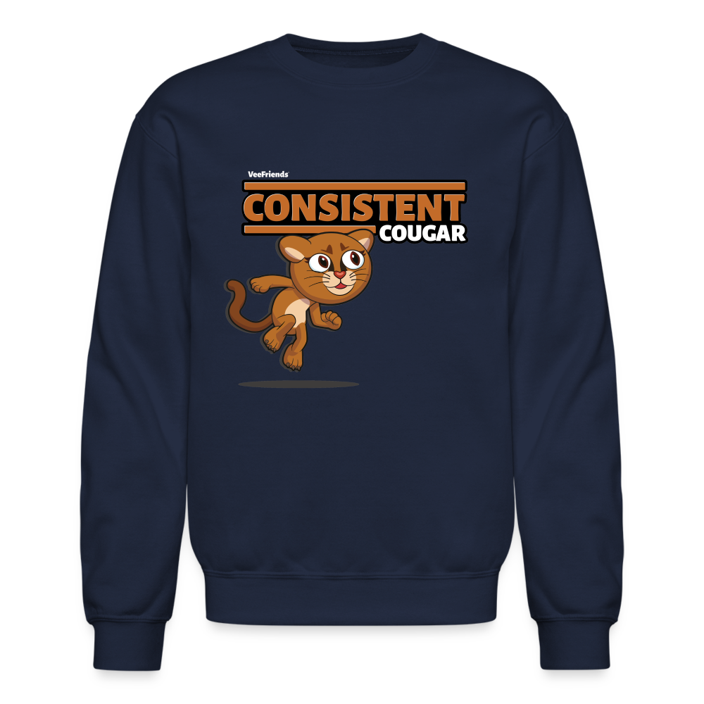 Consistent Cougar Character Comfort Adult Crewneck Sweatshirt - navy