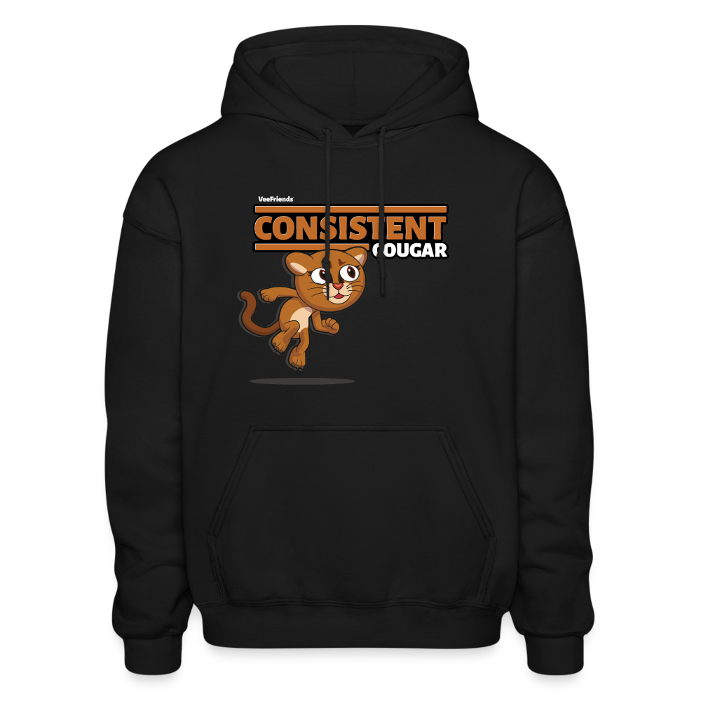 Consistent Cougar Character Comfort Adult Hoodie - black