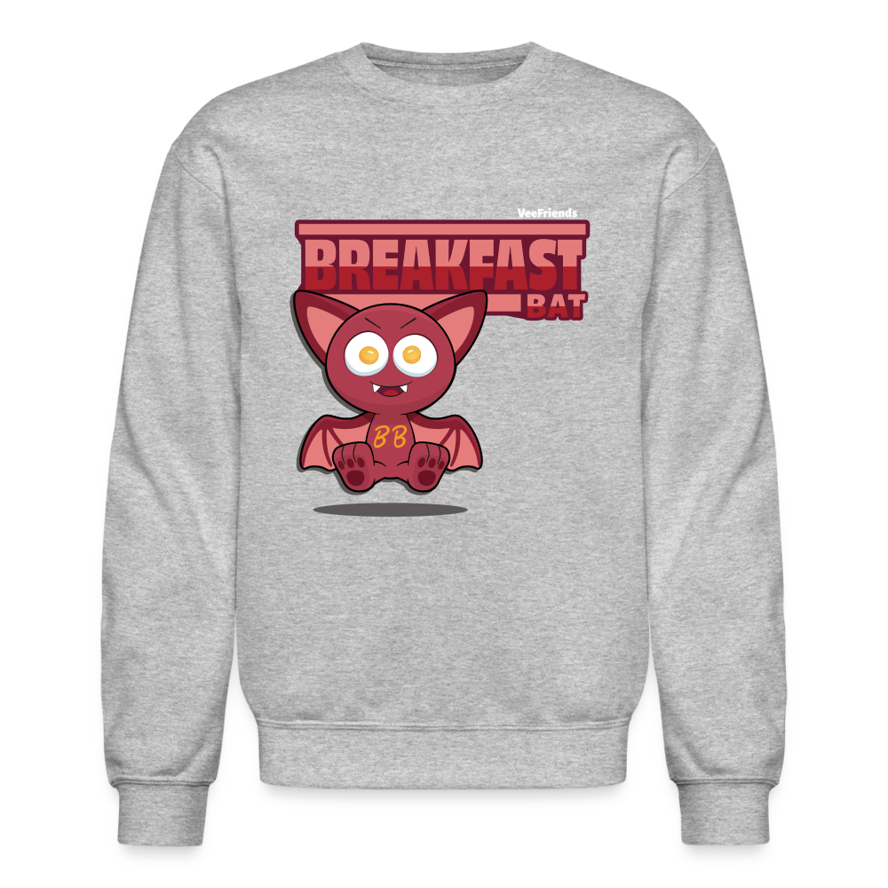 Breakfast Bat Character Comfort Adult Crewneck Sweatshirt - heather gray