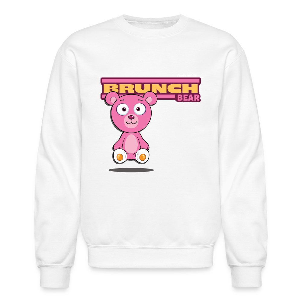 Brunch Bear Character Comfort Adult Crewneck Sweatshirt - white