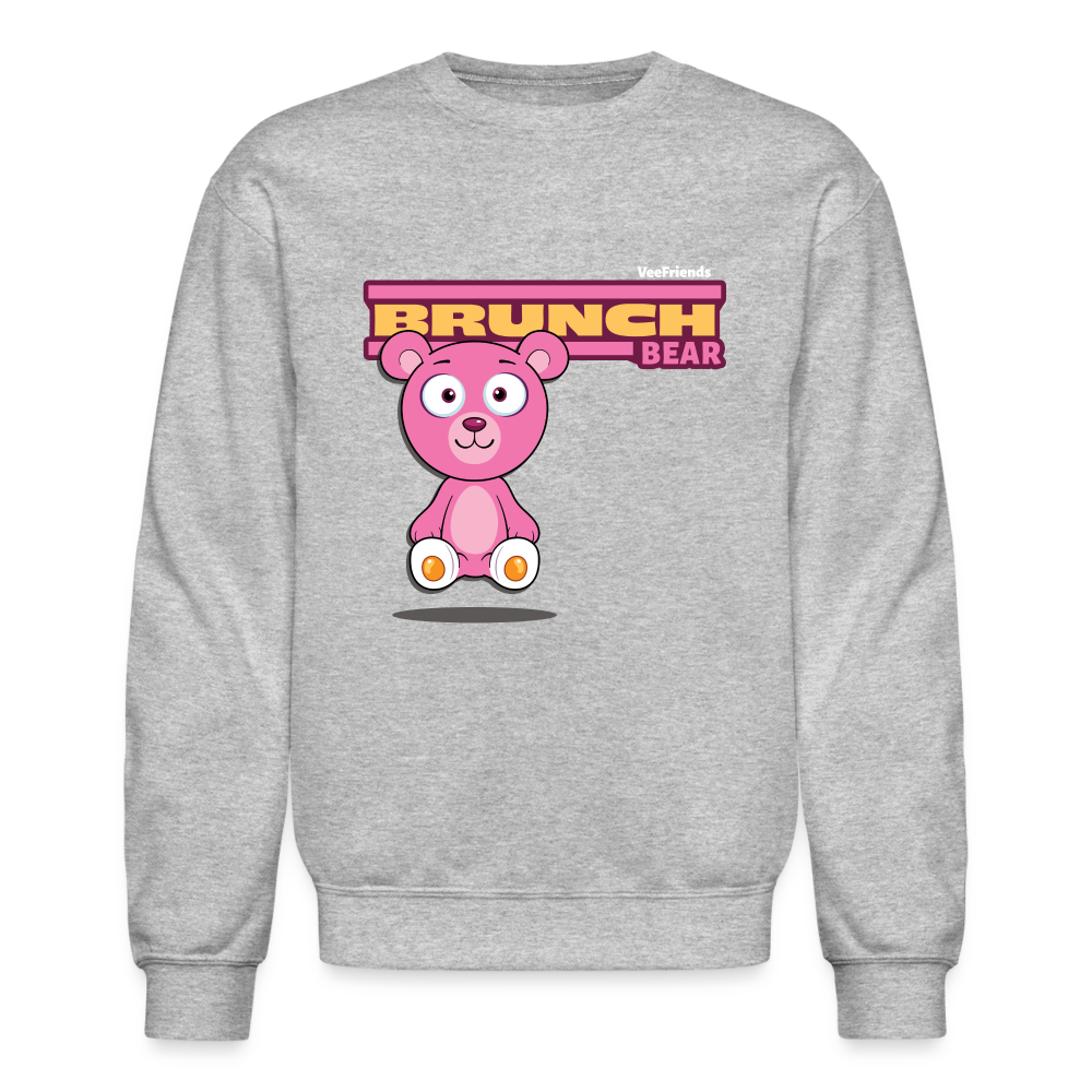 Brunch Bear Character Comfort Adult Crewneck Sweatshirt - heather gray