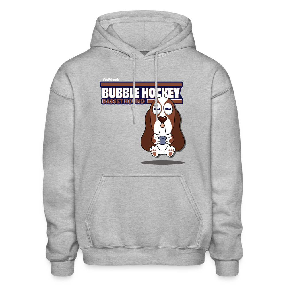 Bubble Hockey Basset Hound Character Comfort Adult Hoodie - heather gray