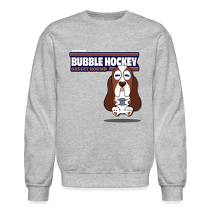 
            
                Load image into Gallery viewer, Bubble Hockey Basset Hound Character Comfort Adult Crewneck Sweatshirt - heather gray
            
        