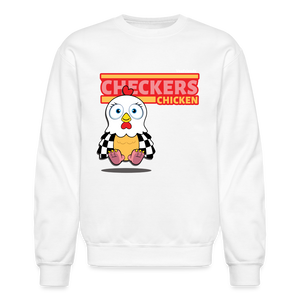 Checkers Chicken Character Comfort Adult Crewneck Sweatshirt - white