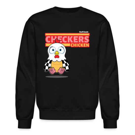 Checkers Chicken Character Comfort Adult Crewneck Sweatshirt - black