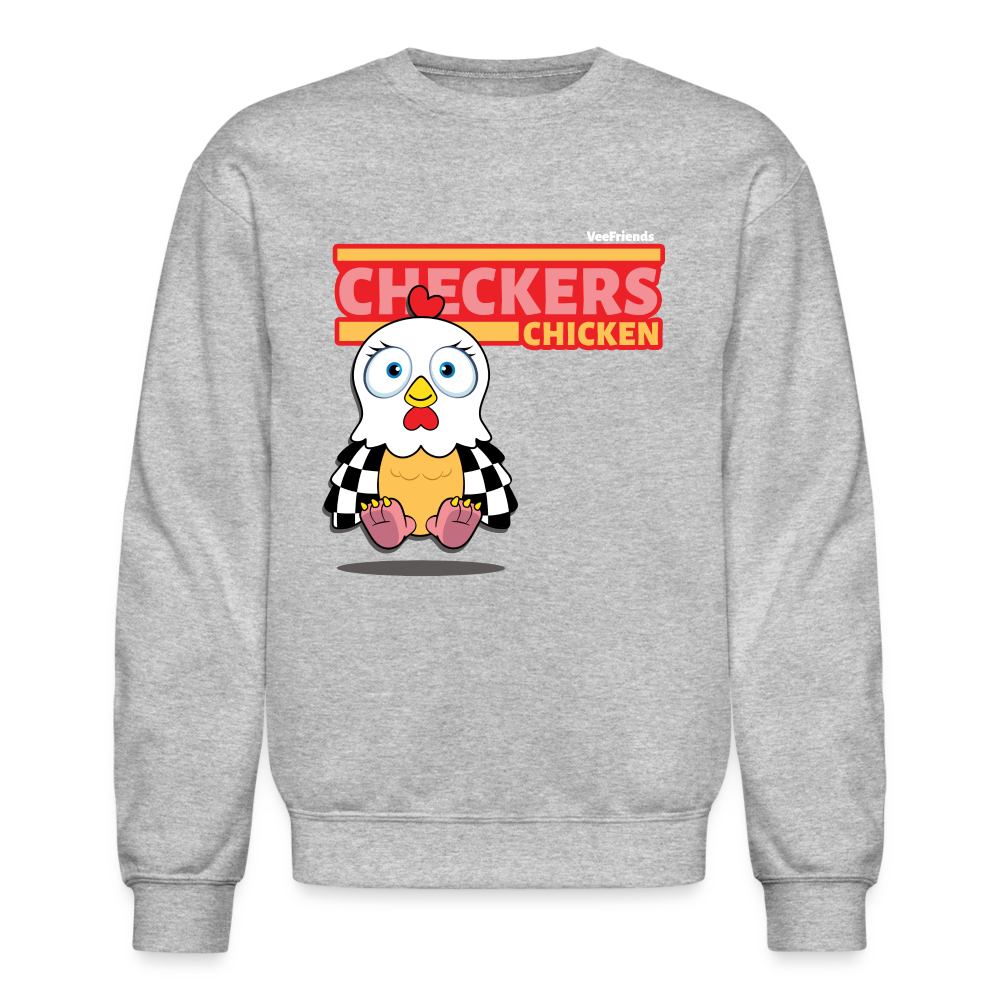 Checkers Chicken Character Comfort Adult Crewneck Sweatshirt - heather gray