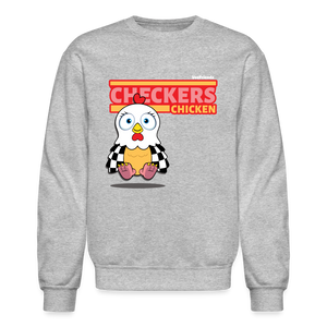 Checkers Chicken Character Comfort Adult Crewneck Sweatshirt - heather gray