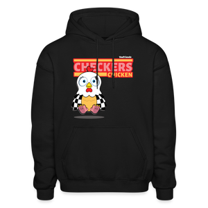 
            
                Load image into Gallery viewer, Checkers Chicken Character Comfort Adult Hoodie - black
            
        