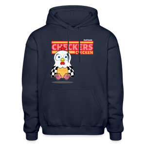 
            
                Load image into Gallery viewer, Checkers Chicken Character Comfort Adult Hoodie - navy
            
        