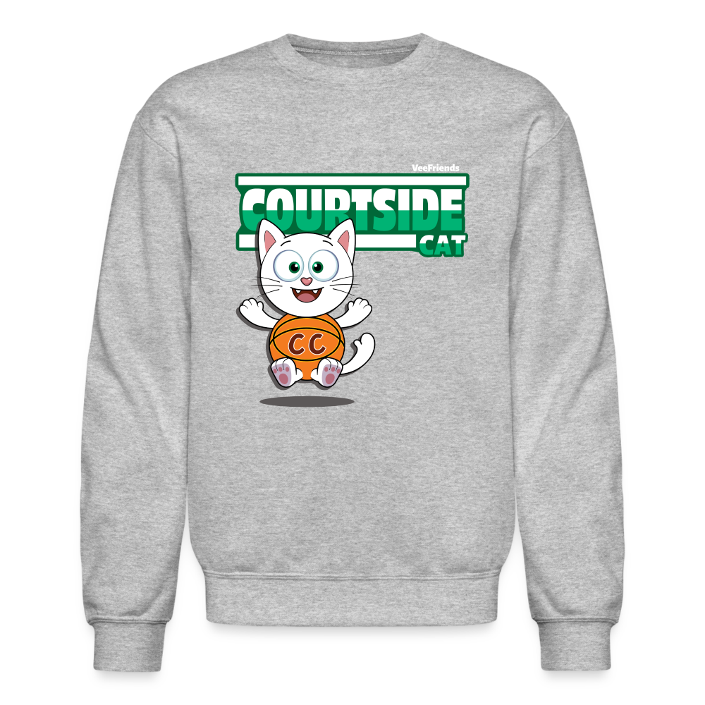 Courtside Cat Character Comfort Adult Crewneck Sweatshirt - heather gray