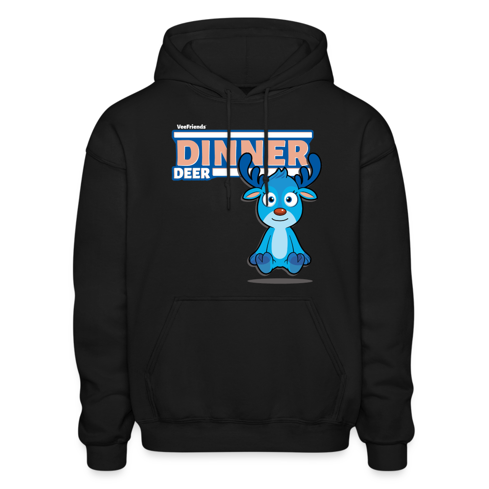 Dinner Deer Character Comfort Adult Hoodie - black