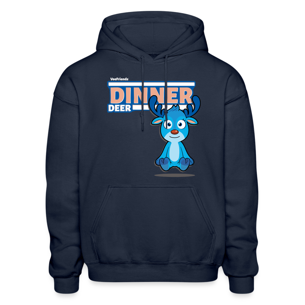 Dinner Deer Character Comfort Adult Hoodie - navy