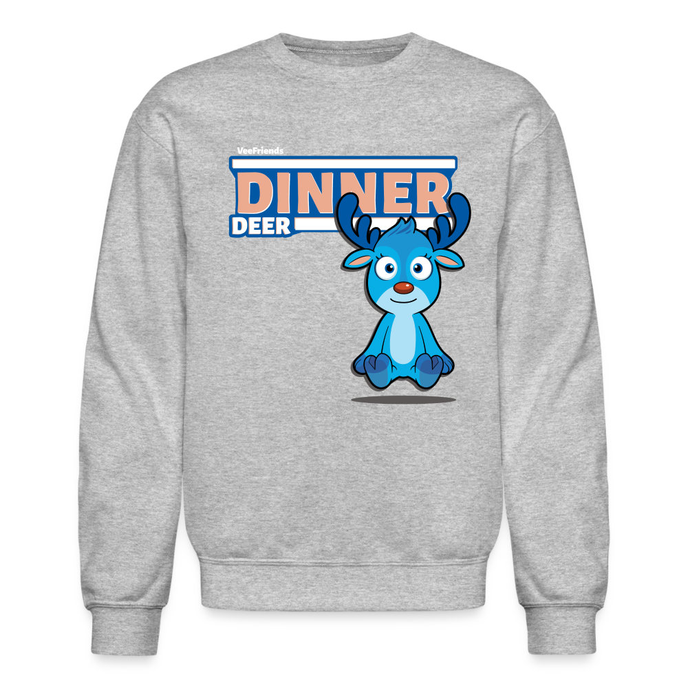 Dinner Deer Character Comfort Adult Crewneck Sweatshirt - heather gray