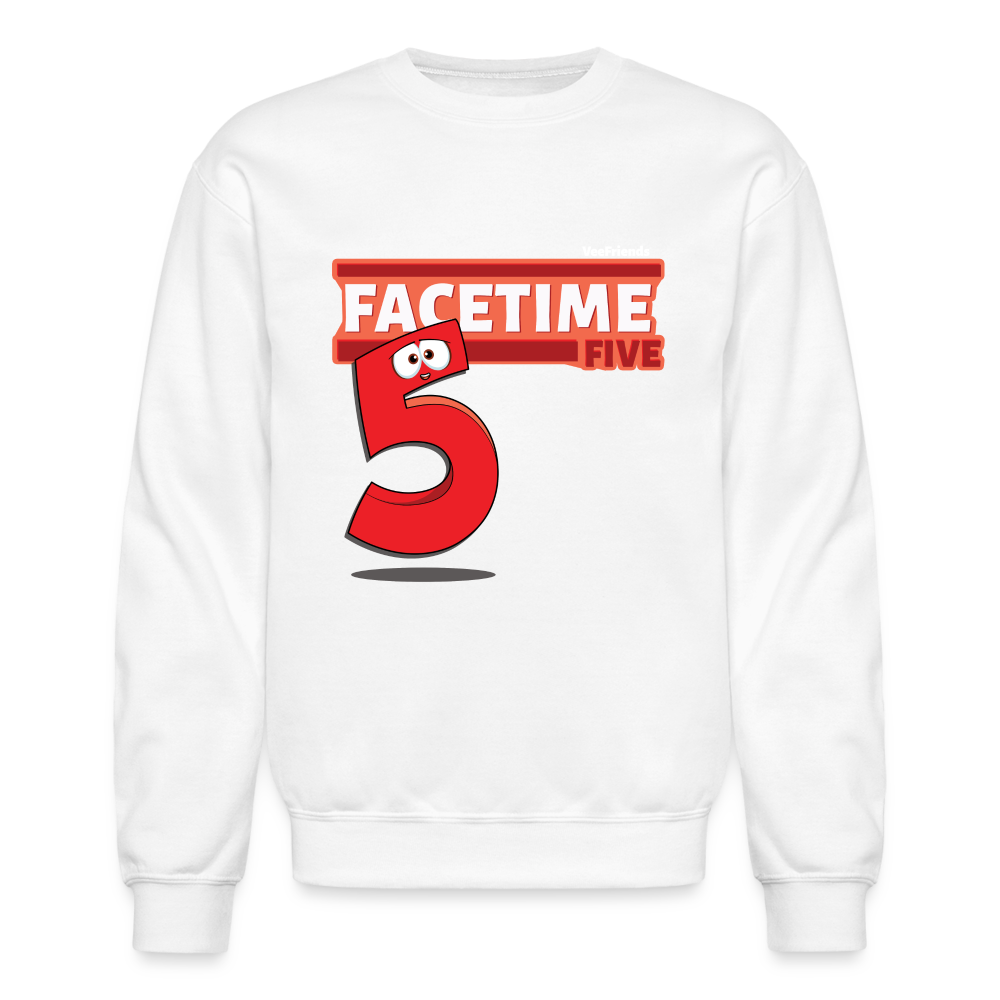 Facetime Five Character Comfort Adult Crewneck Sweatshirt - white