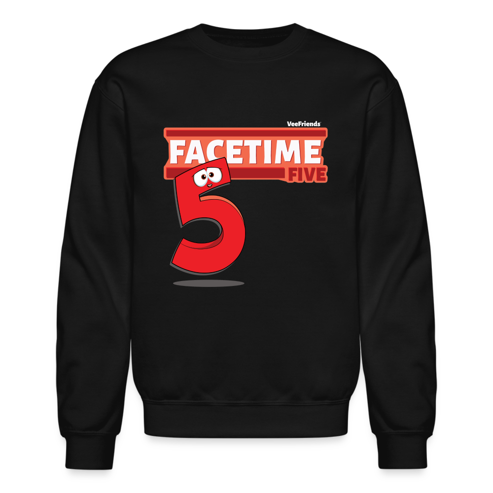 Facetime Five Character Comfort Adult Crewneck Sweatshirt - black
