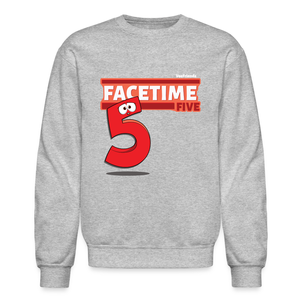 Facetime Five Character Comfort Adult Crewneck Sweatshirt - heather gray