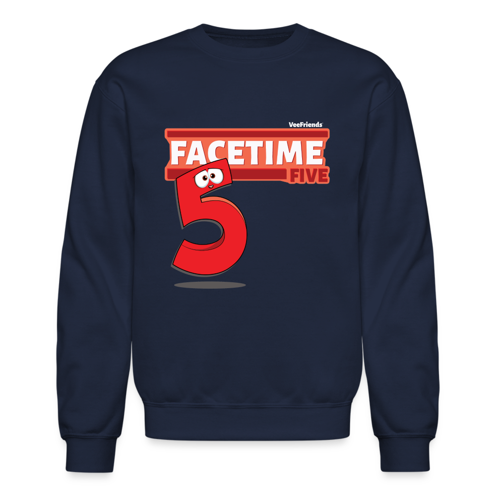 Facetime Five Character Comfort Adult Crewneck Sweatshirt - navy