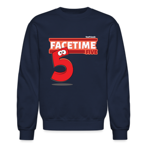 Facetime Five Character Comfort Adult Crewneck Sweatshirt - navy