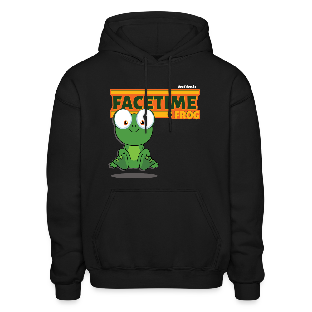 Facetime Frog Character Comfort Adult Hoodie - black