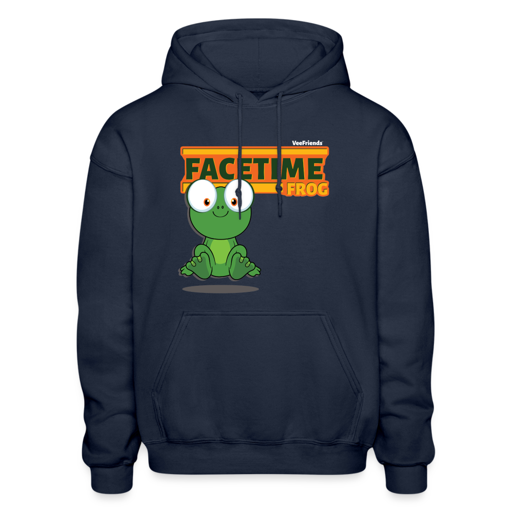 Facetime Frog Character Comfort Adult Hoodie - navy