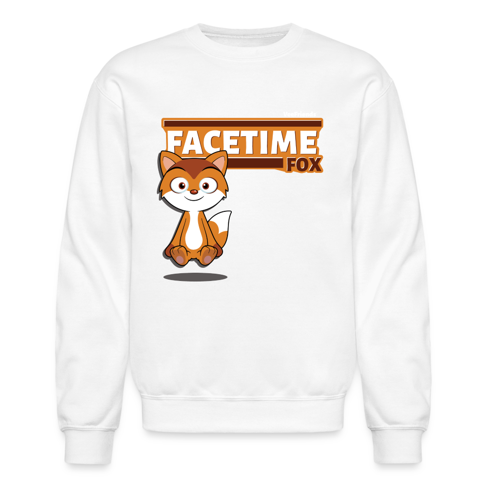 Facetime Fox Character Comfort Adult Crewneck Sweatshirt - white