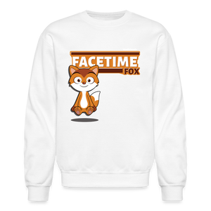 Facetime Fox Character Comfort Adult Crewneck Sweatshirt - white