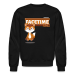 Facetime Fox Character Comfort Adult Crewneck Sweatshirt - black