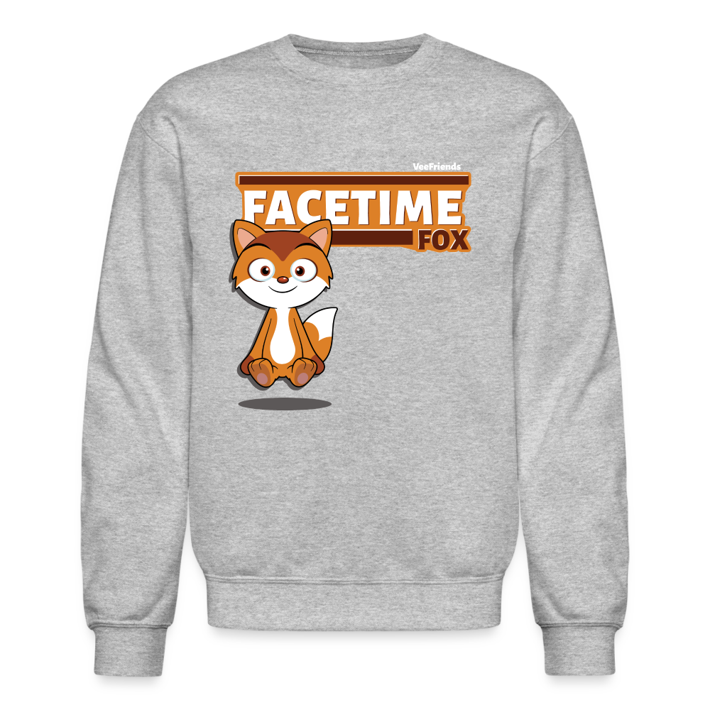 Facetime Fox Character Comfort Adult Crewneck Sweatshirt - heather gray