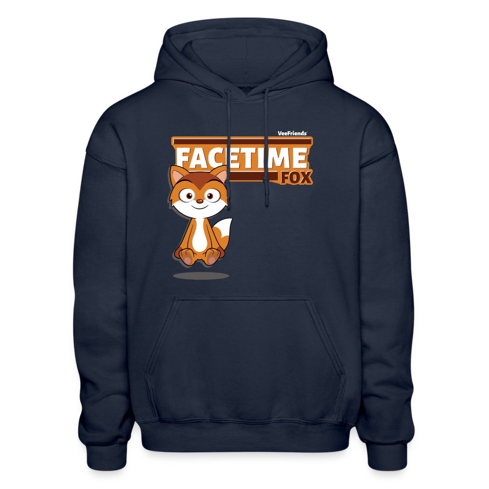 Facetime Fox Character Comfort Adult Hoodie - navy