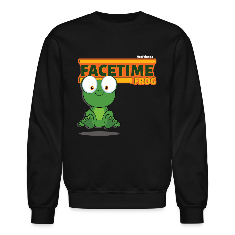 
            
                Load image into Gallery viewer, Facetime Frog Character Comfort Adult Crewneck Sweatshirt - black
            
        