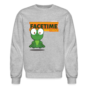 Facetime Frog Character Comfort Adult Crewneck Sweatshirt - heather gray