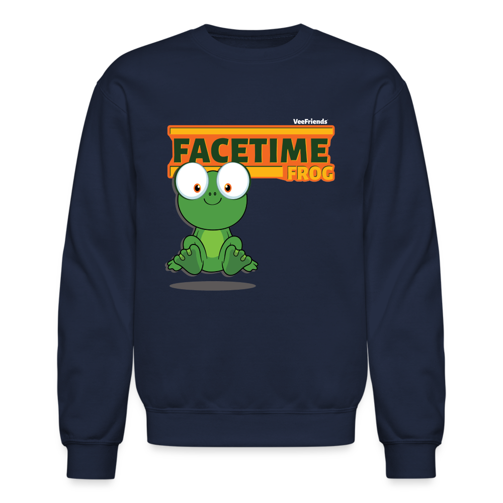 
            
                Load image into Gallery viewer, Facetime Frog Character Comfort Adult Crewneck Sweatshirt - navy
            
        