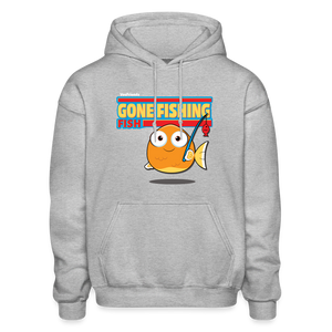 Gone Fishing Fish Character Comfort Adult Hoodie - heather gray