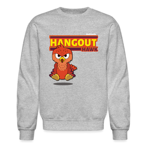 Hangout Hawk Character Comfort Adult Crewneck Sweatshirt - heather gray