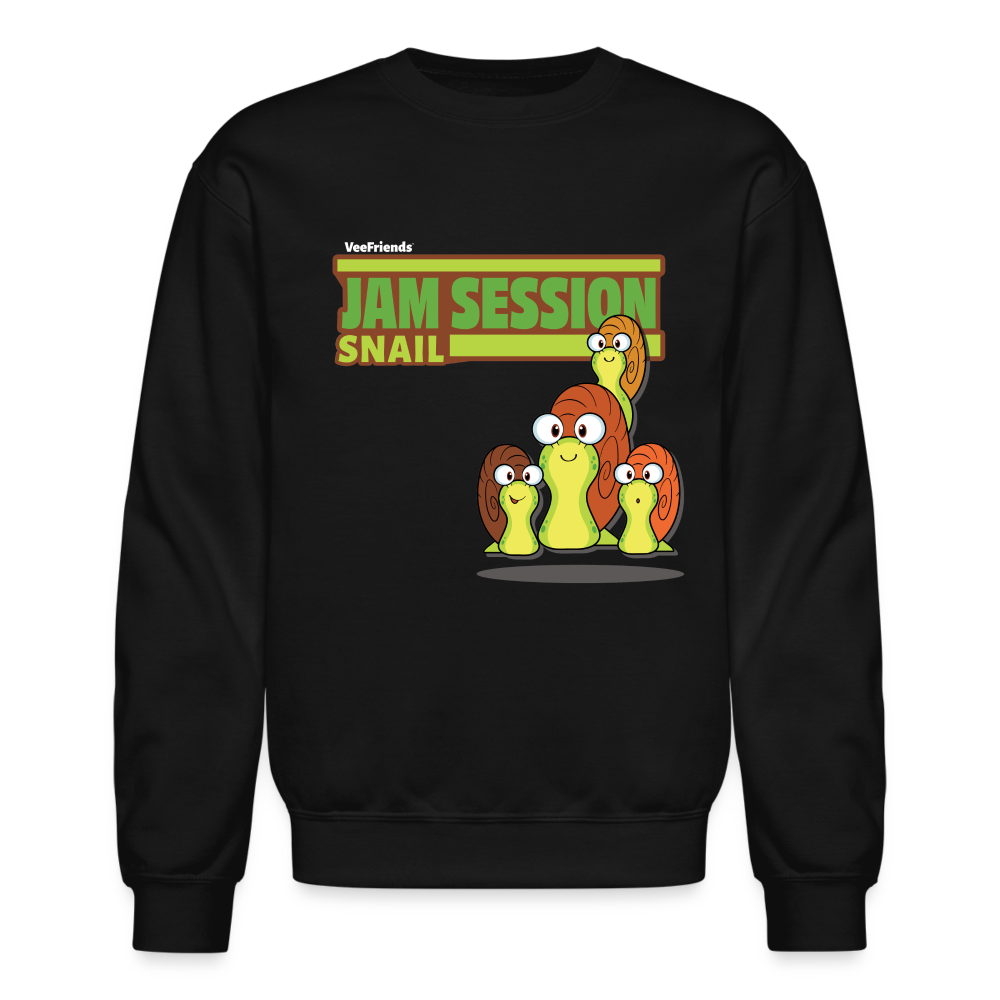 Jam Session Snail Character Comfort Adult Crewneck Sweatshirt - black