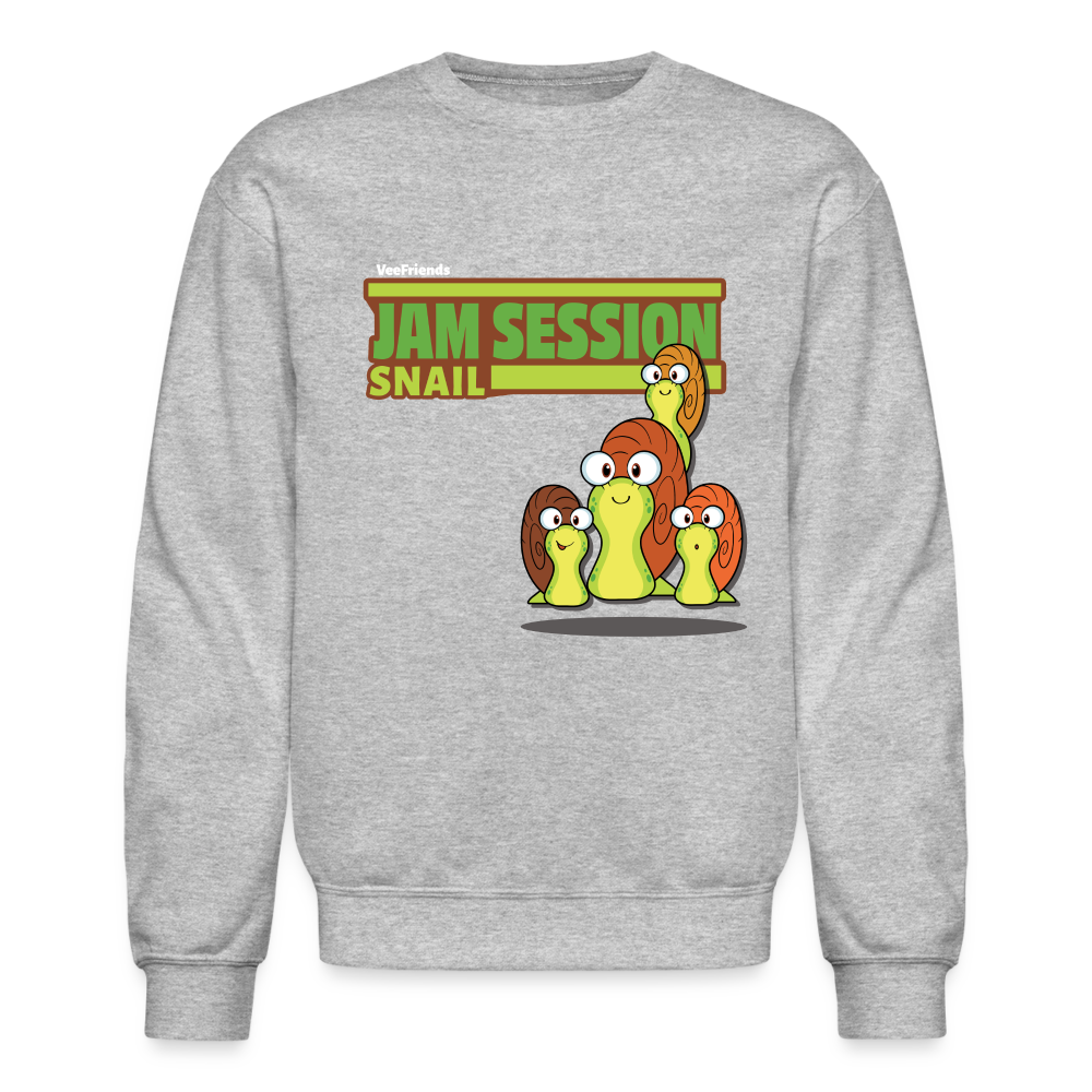 Jam Session Snail Character Comfort Adult Crewneck Sweatshirt - heather gray