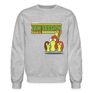 Jam Session Snail Character Comfort Adult Crewneck Sweatshirt - heather gray