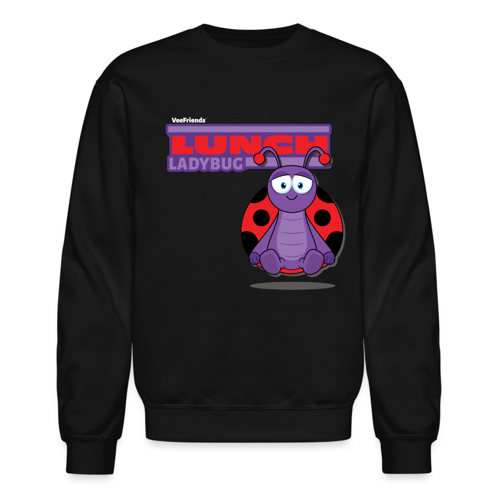 Lunch Ladybug Character Comfort Adult Crewneck Sweatshirt - black